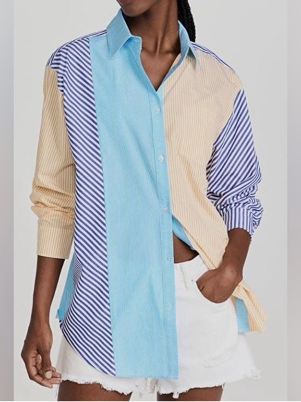Solid And Striped Mixed Stripe Oxford Tunic